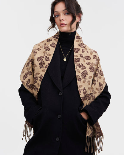 Caramel & Chocolate Acorn Jacquard Scarf