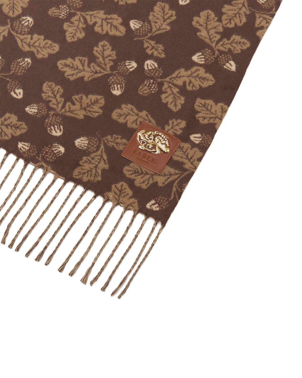 Caramel & Chocolate Acorn Jacquard Scarf