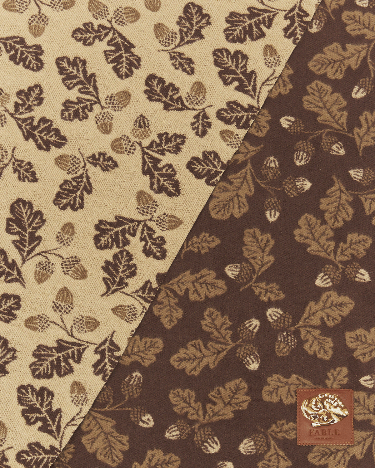 Caramel & Chocolate Acorn Jacquard Scarf