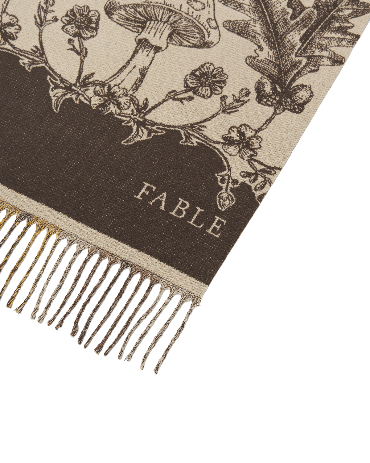 Taupe Woodland Tales Jacquard Scarf