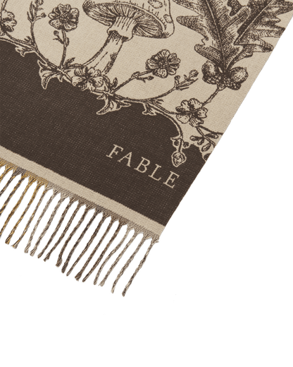 Taupe Woodland Tales Jacquard Scarf