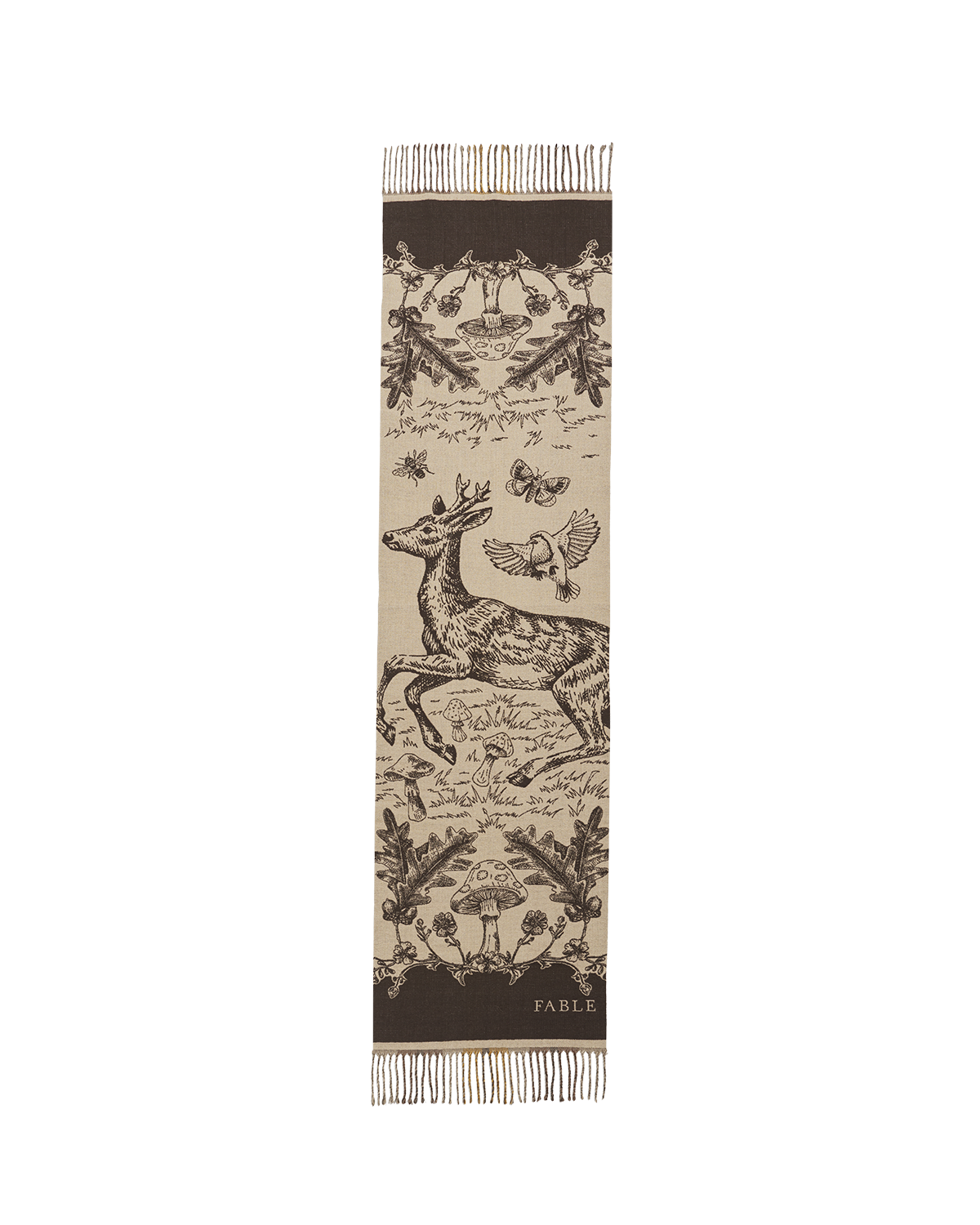 Taupe Woodland Tales Jacquard Scarf