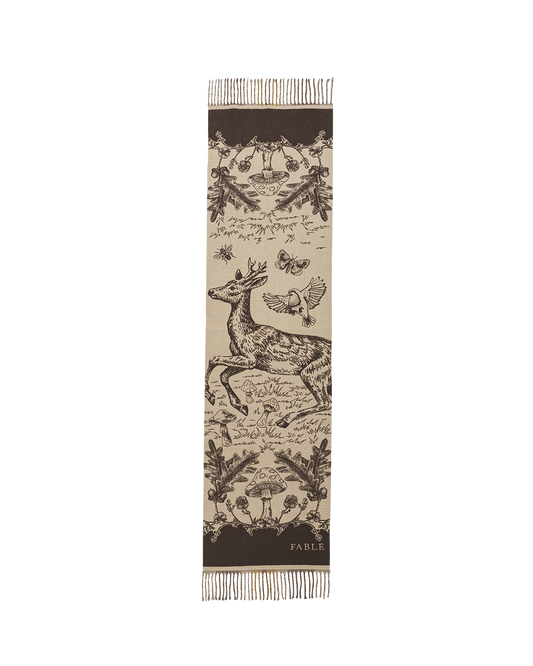 Taupe Woodland Tales Jacquard Scarf