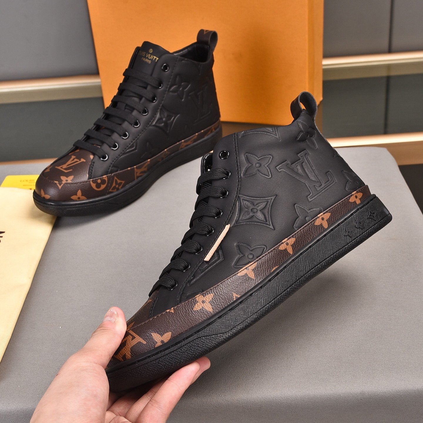 Luxury Pattern Two Tone Trendy High-top Shoes