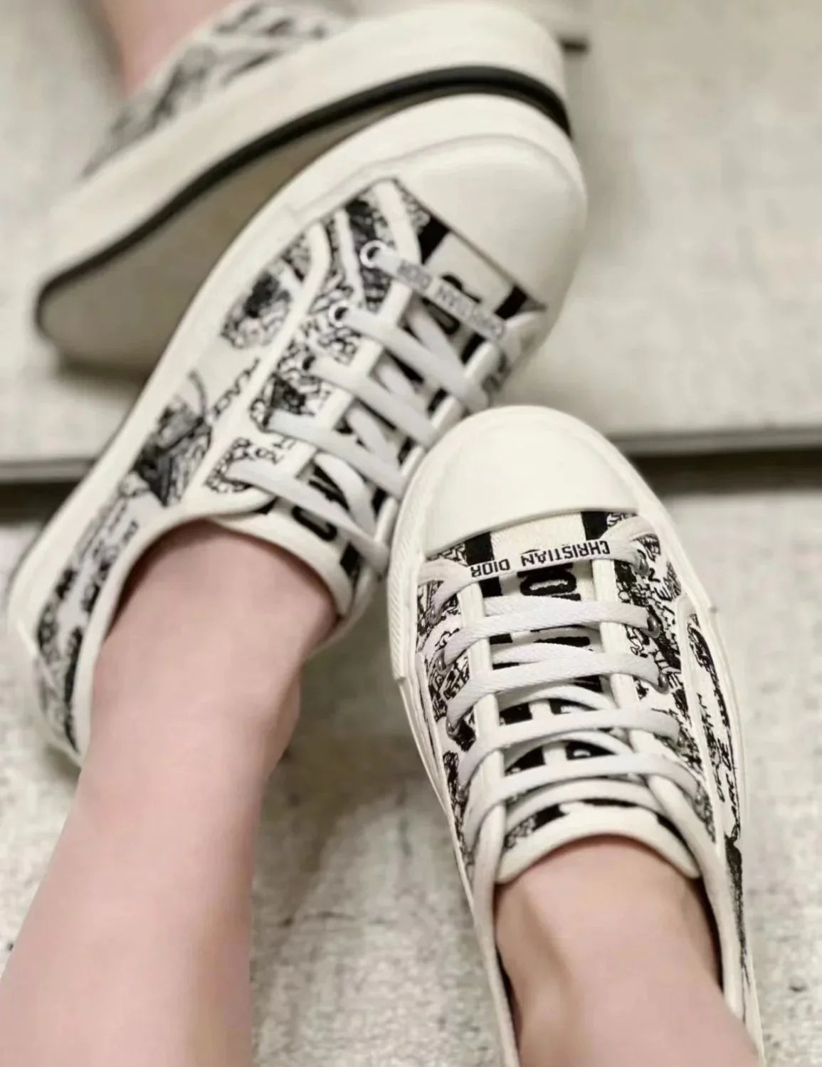 Embroidered Canvas New Genuine Leather Height Increased Thick-soled All-match Casual SneakersPD052412403