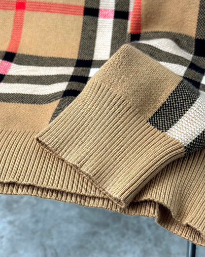 TB Mixed color plaid knitted sweater 1824102215
