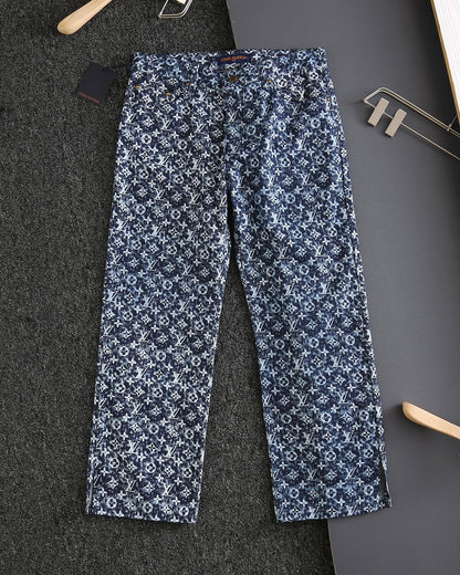 all over print jacquard jeans XC0823102304