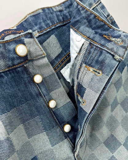 LV Plaid jeans 1825022822