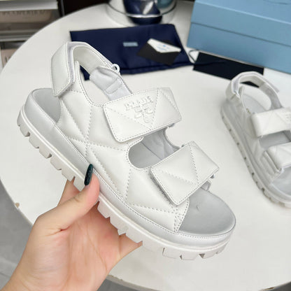 Spring And Summer New Women's Shoes Leather Soft Bottom Muffin Sandals Velcro 1024030828