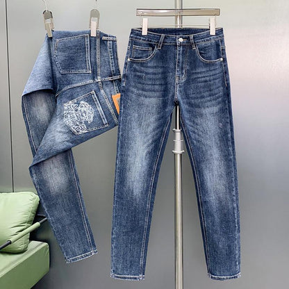 High Quality Print All-Match Stretch Slim Straight Pants 1024070113