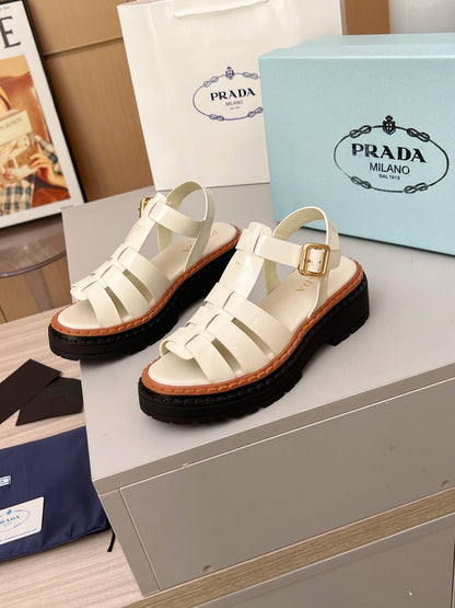 PR Leather Roman Rubber Sandals 1825031001