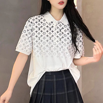 New Fashion Gradient Printed Polo Short Sleeves 1024032138