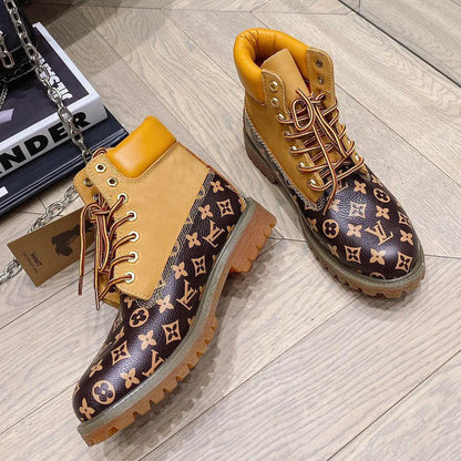 New fashion printed couple's short boots 1024101707