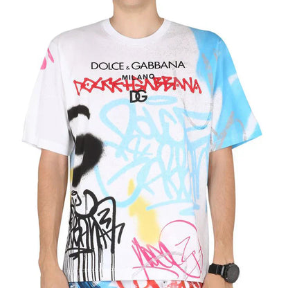 Limited New Graffiti Round Neck Short Sleeve T-Shirt 3D1025042902
