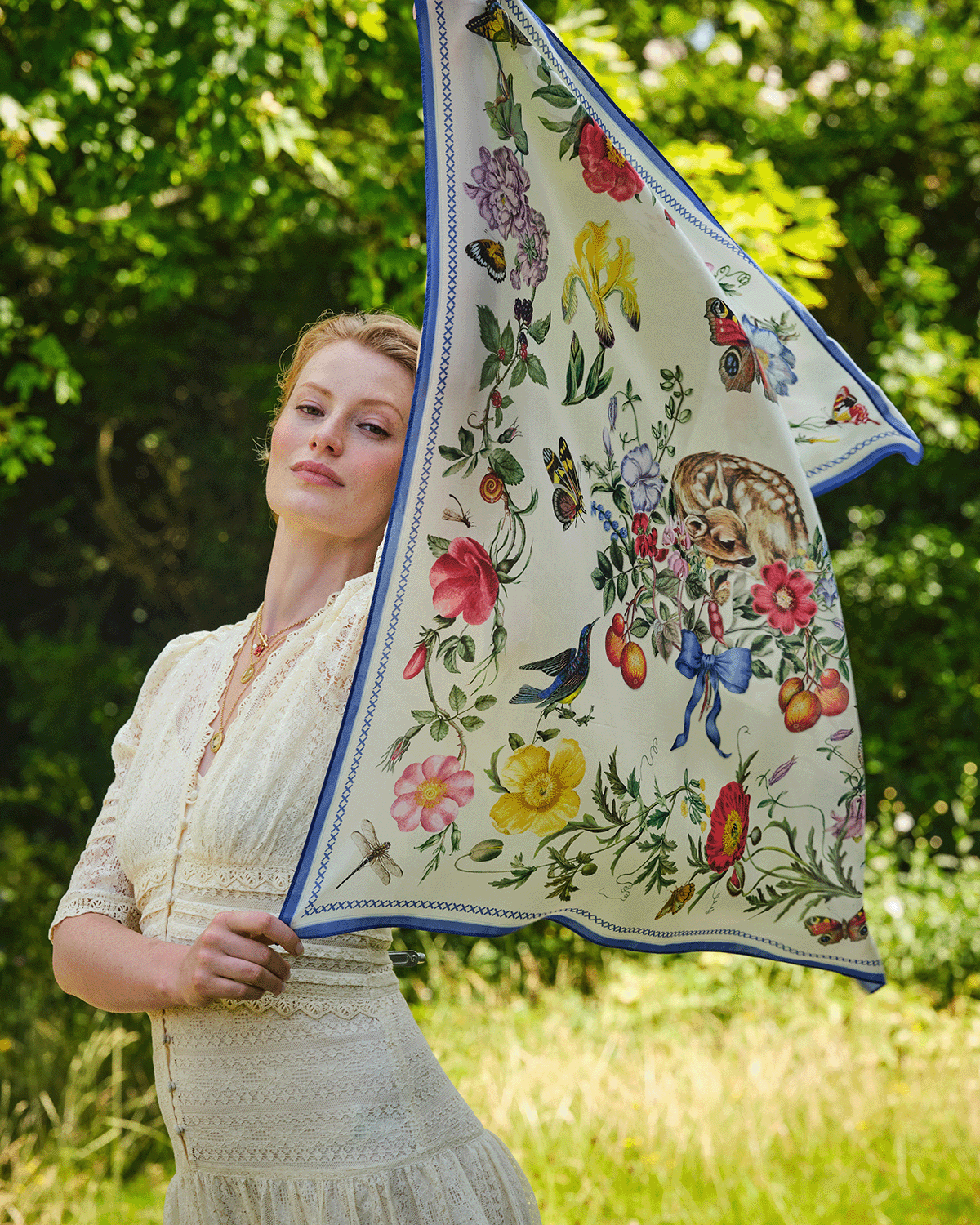Agnes Tales Square Silk Blend Scarf