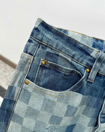 LV Plaid jeans 1825022822