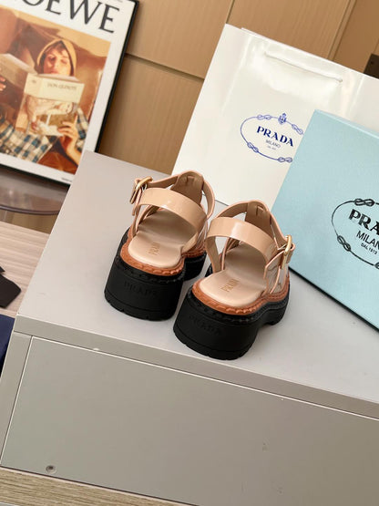PR Leather Roman Rubber Sandals 1825031001