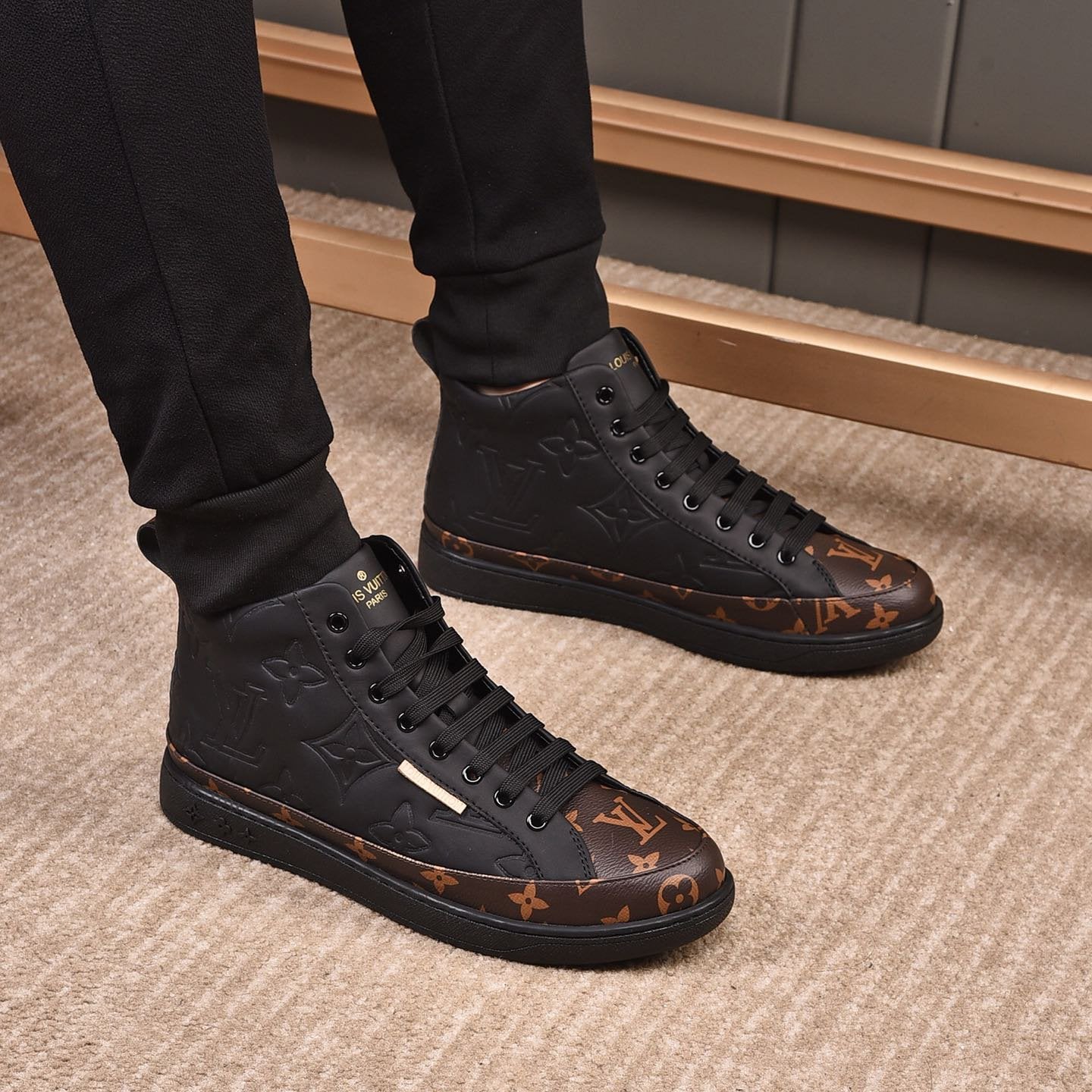 Luxury Pattern Two Tone Trendy High-top Shoes