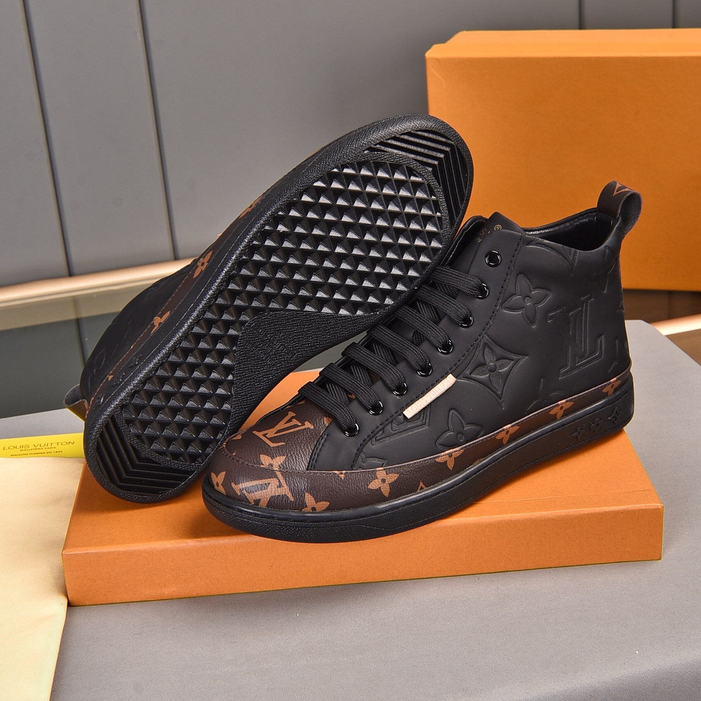Luxury Pattern Two Tone Trendy High-top Shoes