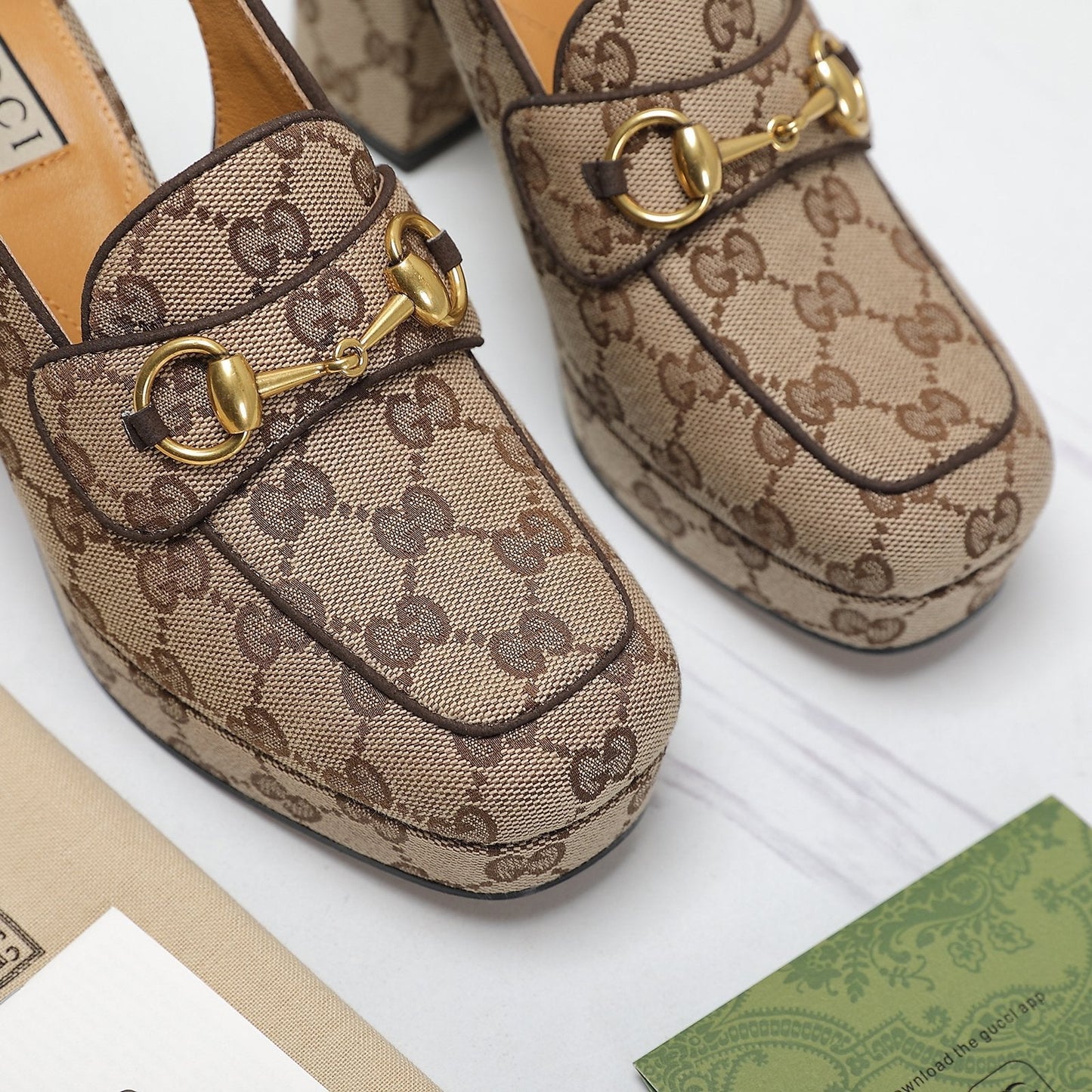 GG Horsebit slingback pumps 1825031805