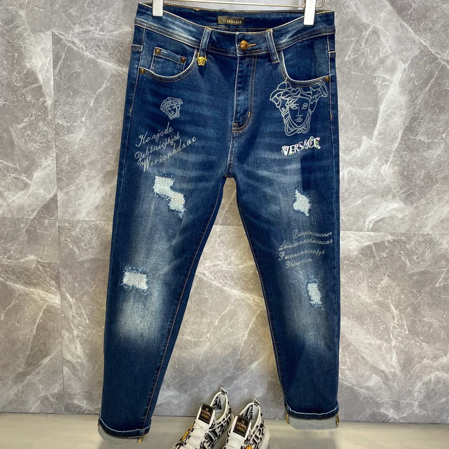 Men's new straight through casual jeans 1025011604