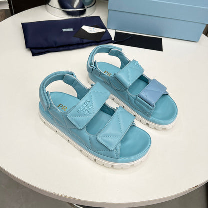 Spring And Summer New Women's Shoes Leather Soft Bottom Muffin Sandals Velcro 1024030828