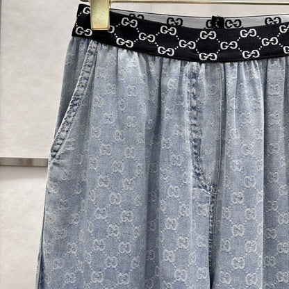 GG New Versatile Printed Casual Jeans for Women 1025042101