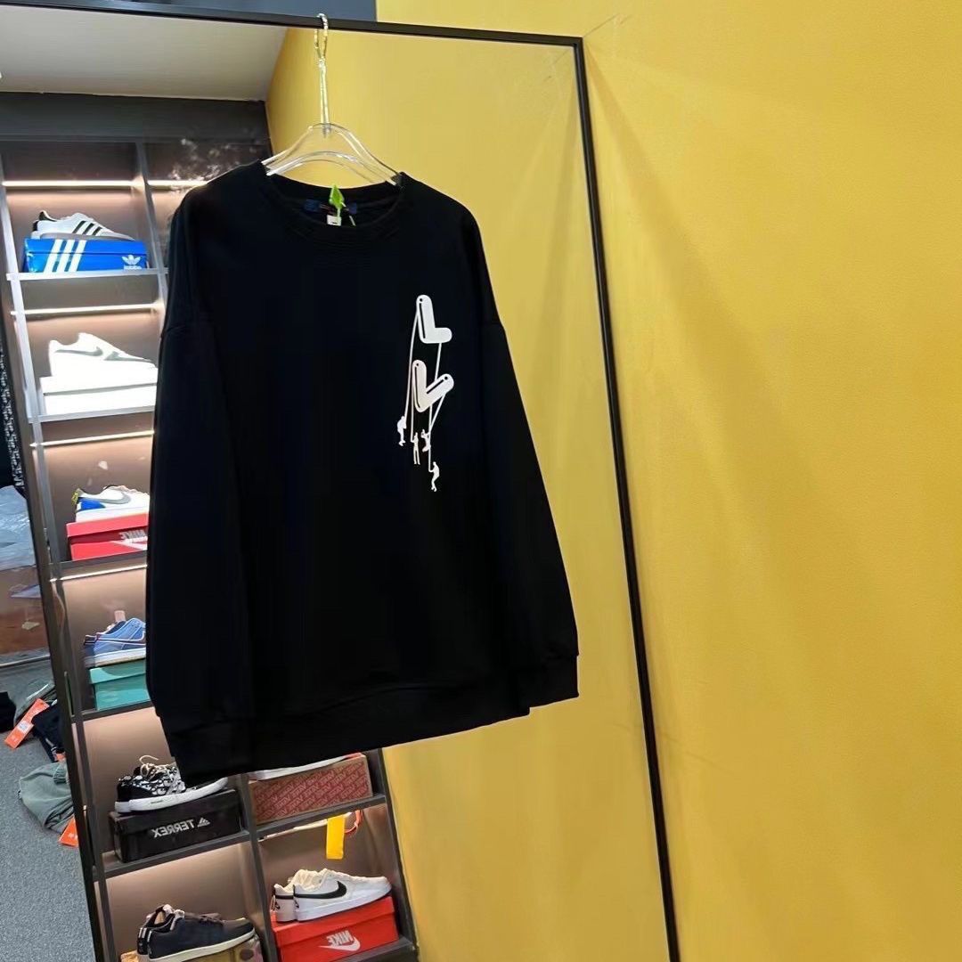 Letter round neck fleece sweatshirt XC0823111502