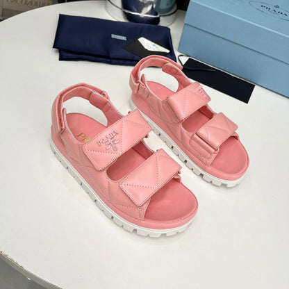 Spring And Summer New Women's Shoes Leather Soft Bottom Muffin Sandals Velcro 1024030828