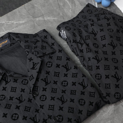LV Jacquard Logo Casual T-shirt, Elastic Shorts 1825061817