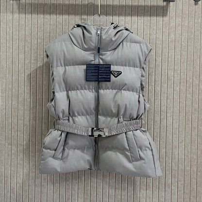 P hooded cotton vest jacket 1825090901