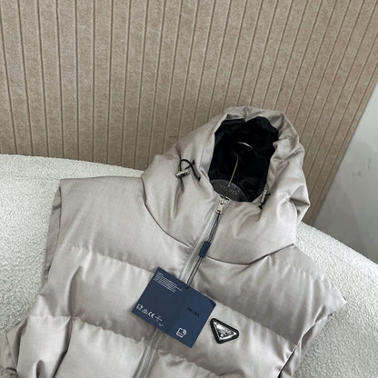 P hooded cotton vest jacket 1825090901