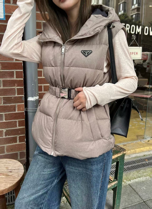 P hooded cotton vest jacket 1825090901
