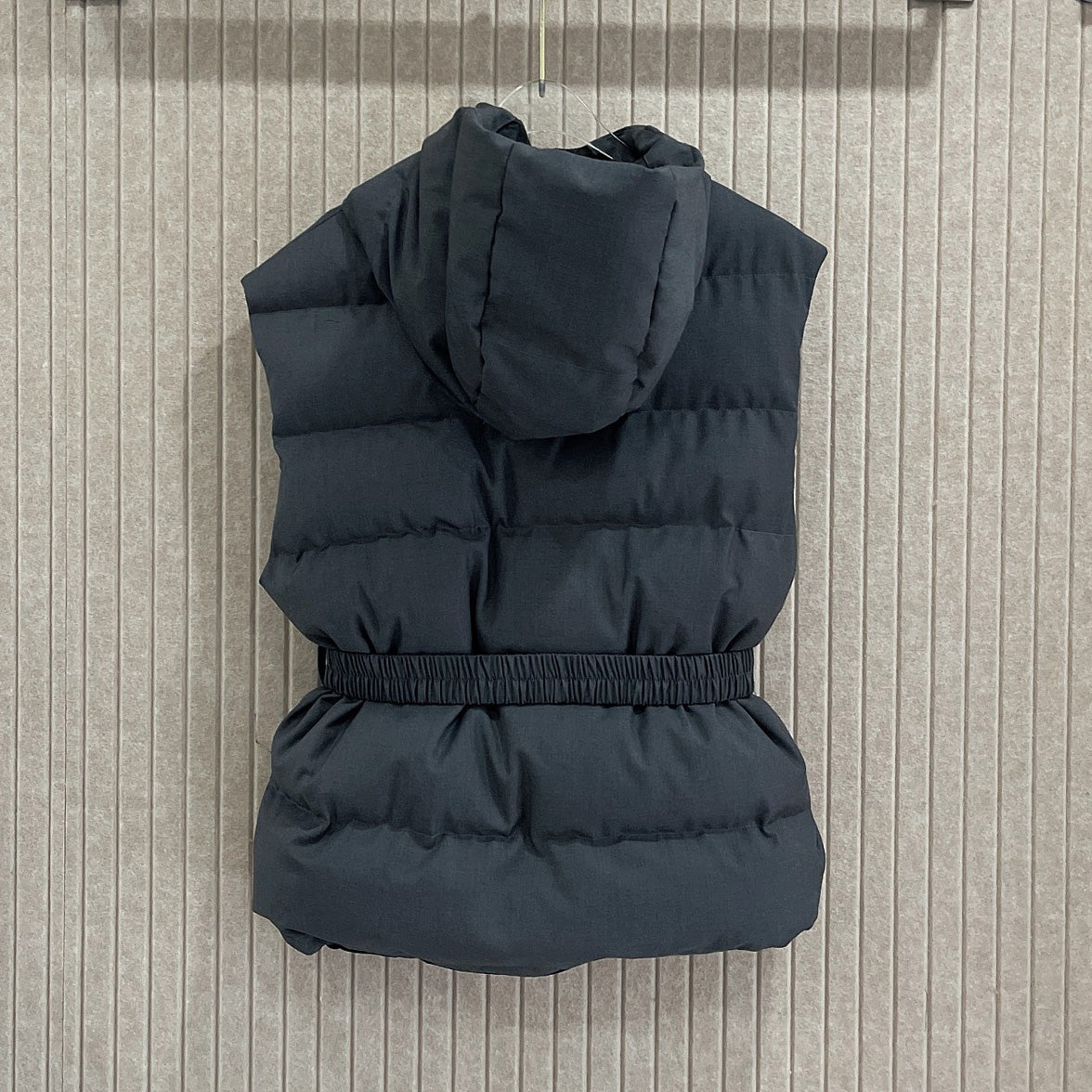 P hooded cotton vest jacket 1825090901