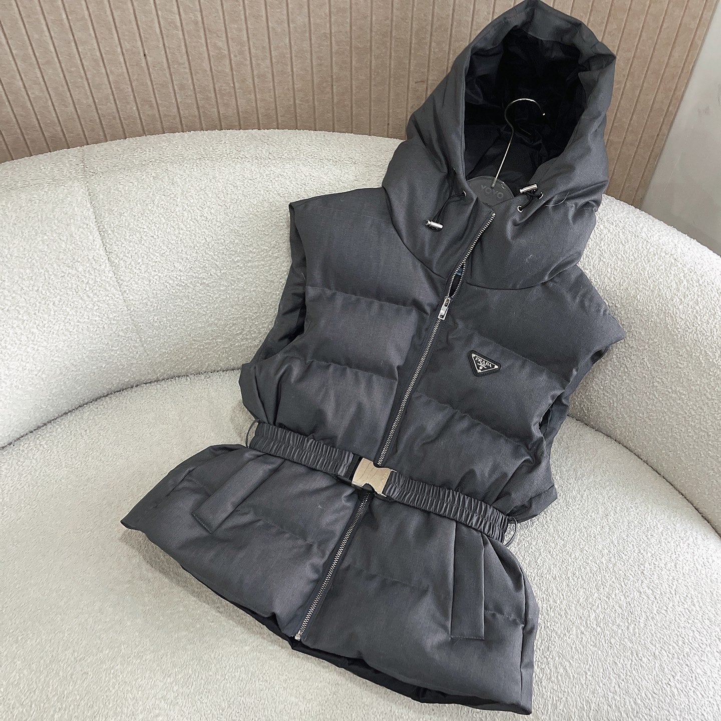 P hooded cotton vest jacket 1825090901