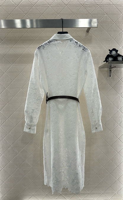 CD Heavy Embroidery Belt Dress 1825090803