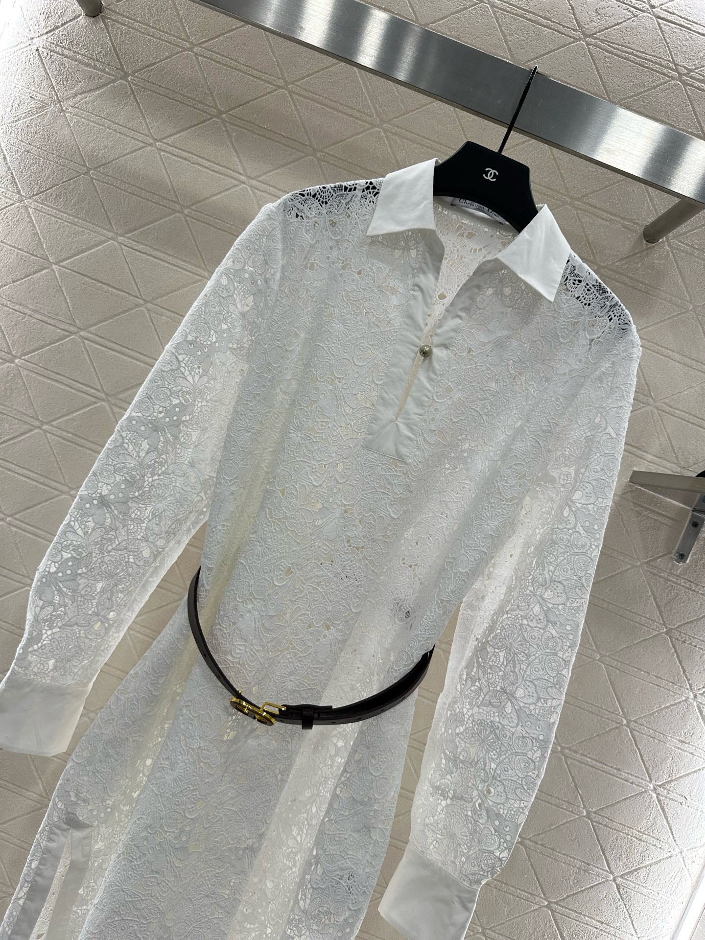 CD Heavy Embroidery Belt Dress 1825090803
