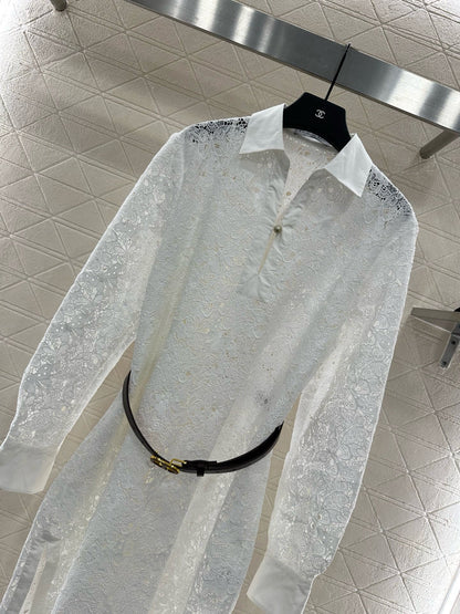 CD Heavy Embroidery Belt Dress 1825090803