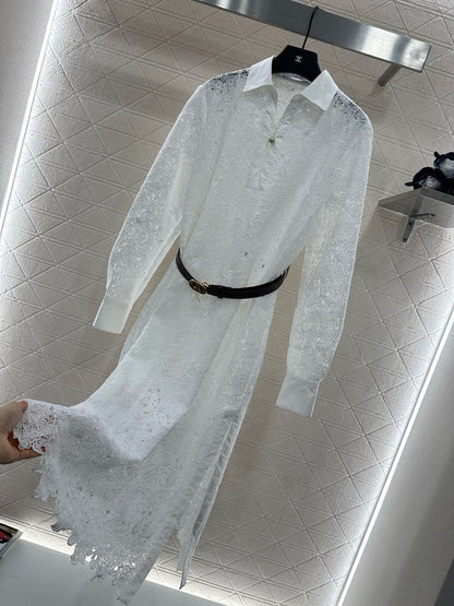 CD Heavy Embroidery Belt Dress 1825090803