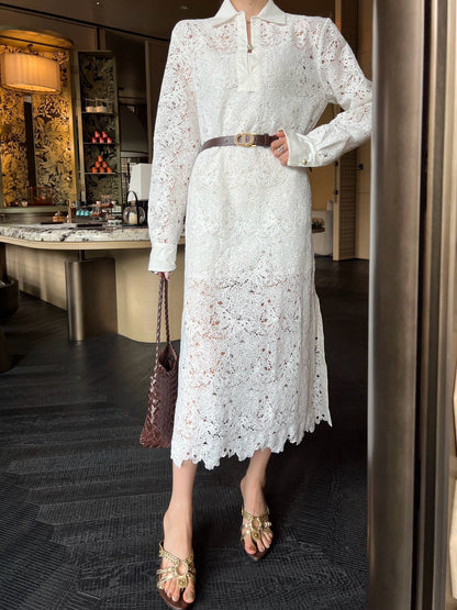 CD Heavy Embroidery Belt Dress 1825090803