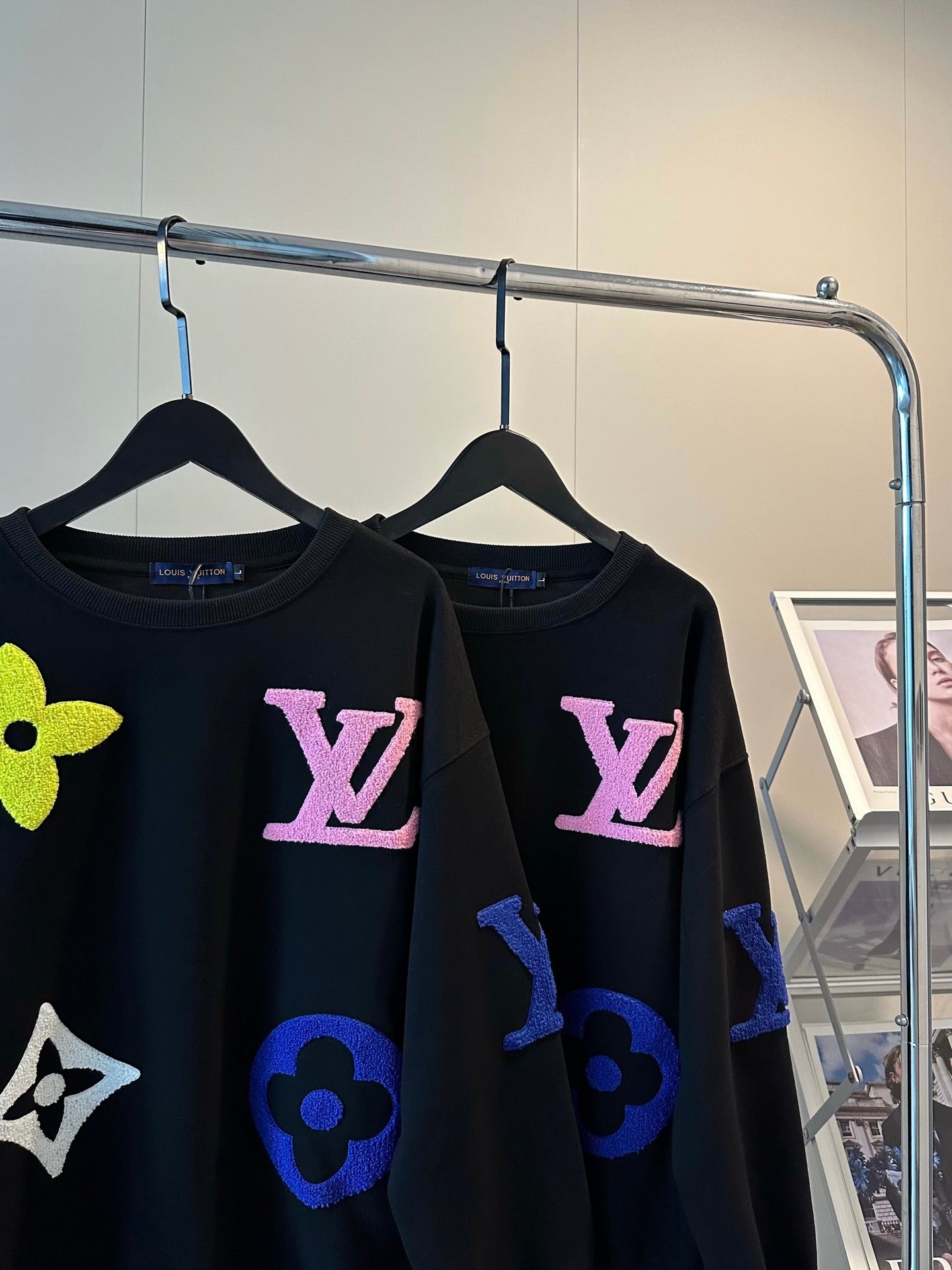 V Heavy Industry Color Towel Embroidery Logo Round Neck Sweatshirt 1825090902