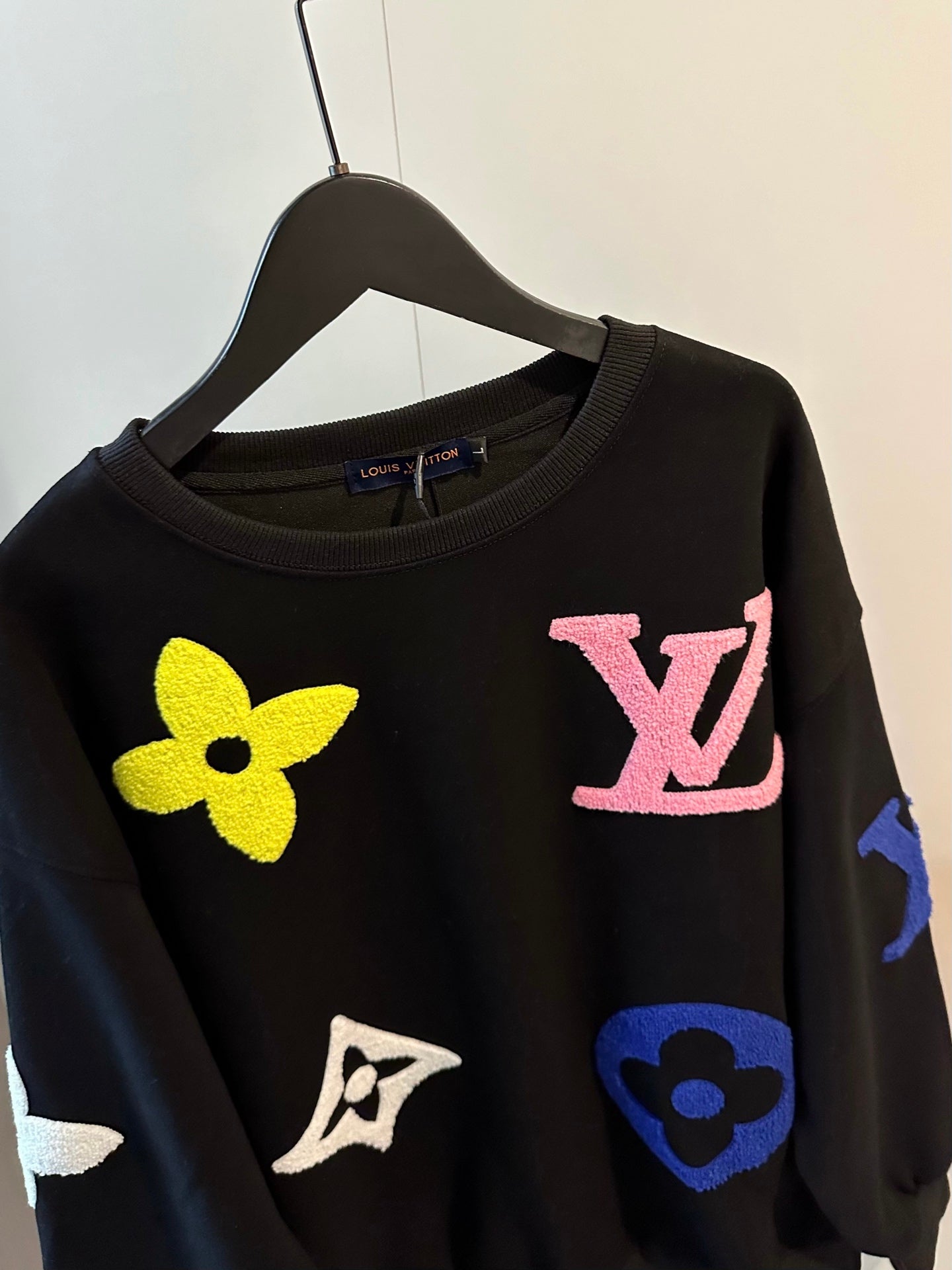 V Heavy Industry Color Towel Embroidery Logo Round Neck Sweatshirt 1825090902