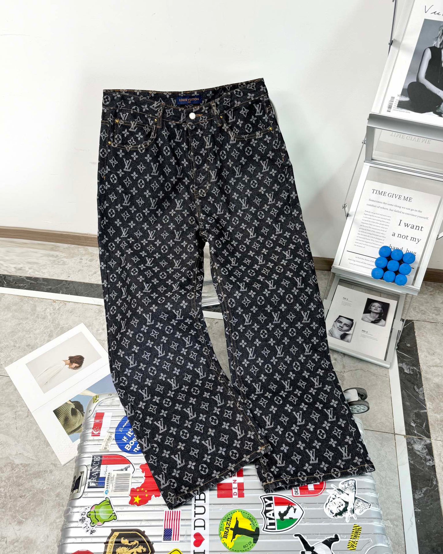 V classic print jeans 1825090905