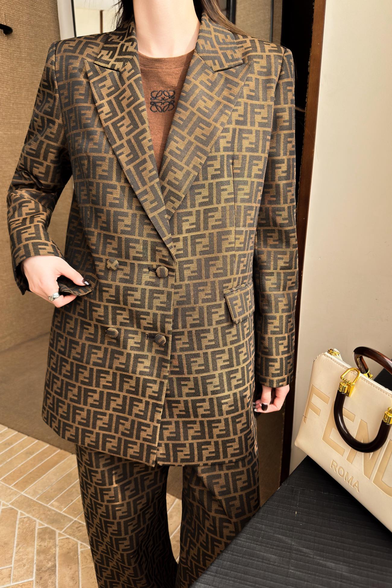 F Double-breasted suit jacket 1825090912