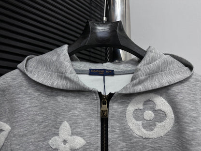 V Towel embroidery zipper hooded jacket for men and women 1825090909