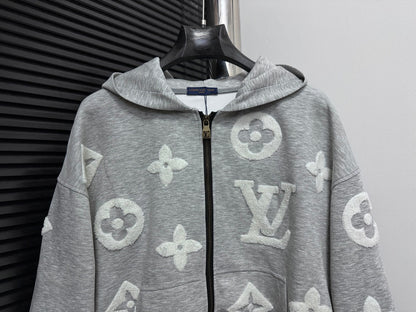 V Towel embroidery zipper hooded jacket for men and women 1825090909
