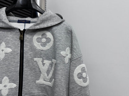 V Towel embroidery zipper hooded jacket for men and women 1825090909